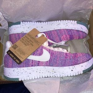 NIKE Air Force 1 Crater Flyknit Fuchsia, Size 9 Womens